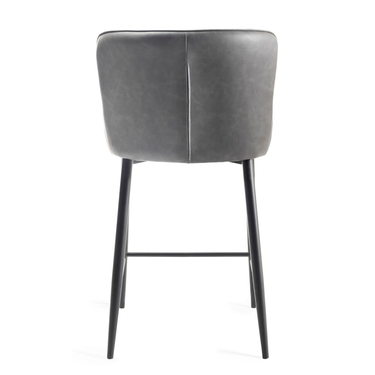 Bentley Designs Grey Faux Leather Diamond Stitch Bar Stool, 2 Pack