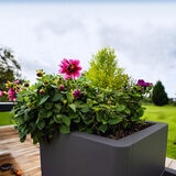 Stone Garden Hanbury 3-Tier Stackable Steel Planter Set in Grey