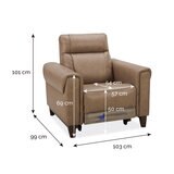 Aiden & Ivy Spencer Brown Leather Power Reclining Armchair