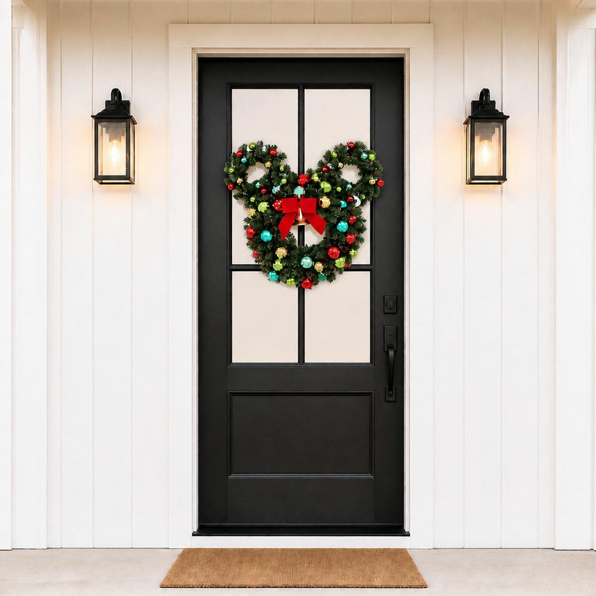 30 Inch Pre-Lit Mickey Figural Christmas Wreath 30 Inch Pre-Lit Mickey Figural Christmas Wreath
