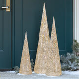 Buy Glitter String Cones Set of 3 LED Outdoor Lifestyle2 Image at Costco.co.uk