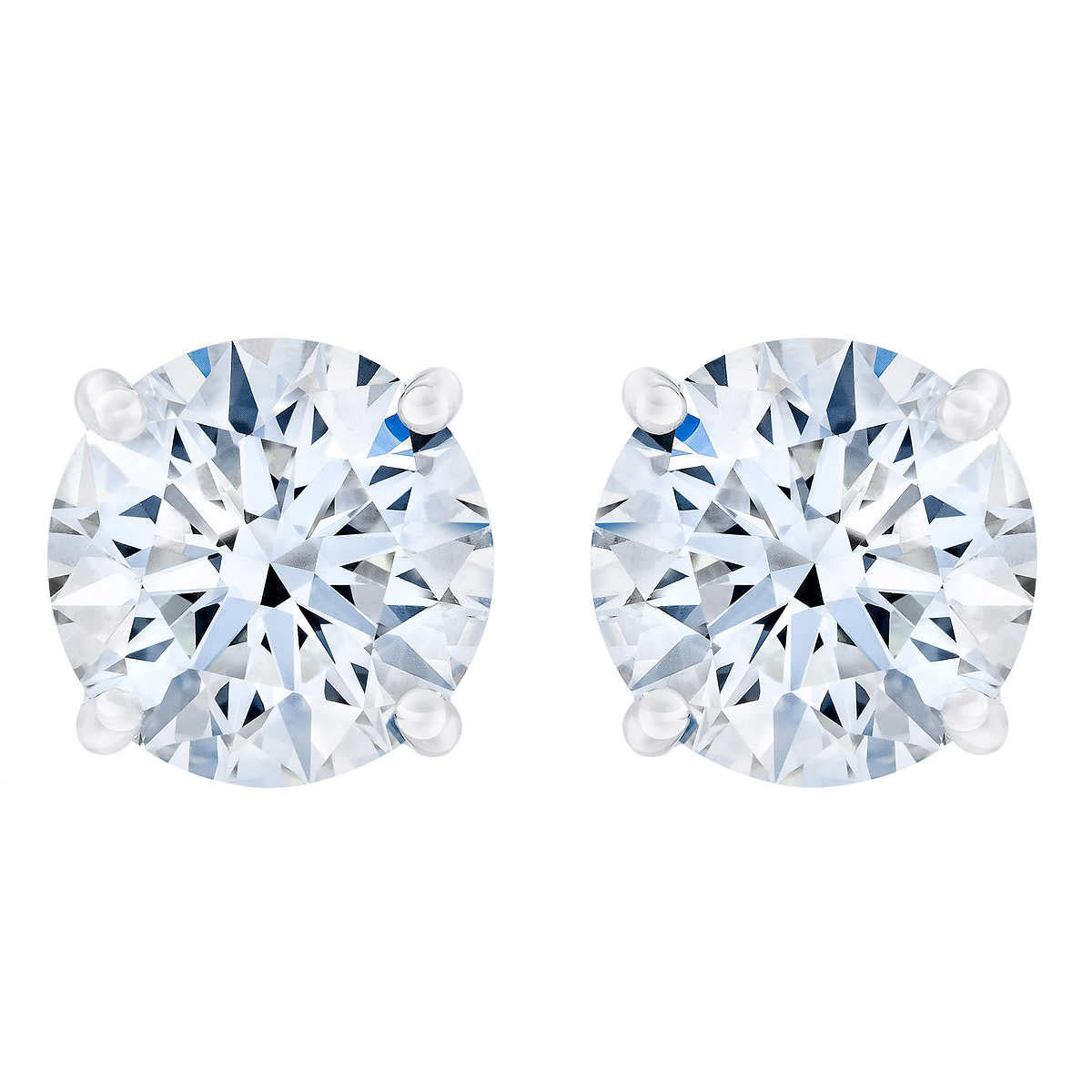 3.00ctw Round Brilliant Cut Diamond Stud Earrings, Platinum Costco UK