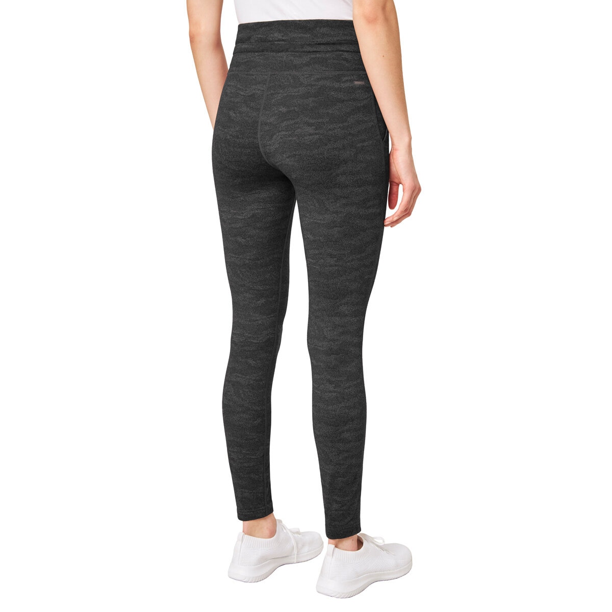 Mondetta Ladies' Moisture-Wicking High-Waisted Knit Legging, Black Gray XL