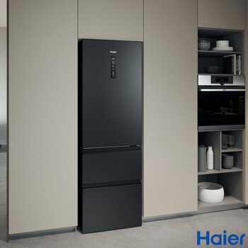 Haier HTW3618ENPB Series 3 Fridge Freezer, E Rated in Slate Black
