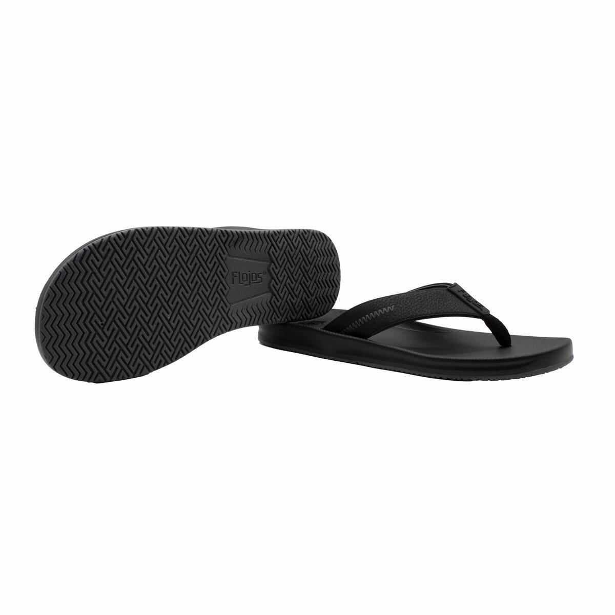 Flojos Mens Eves Flip Flop in Black