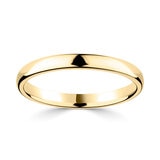 2.5mm Basic Light Court Wedding band. 18ct Yellow Gold