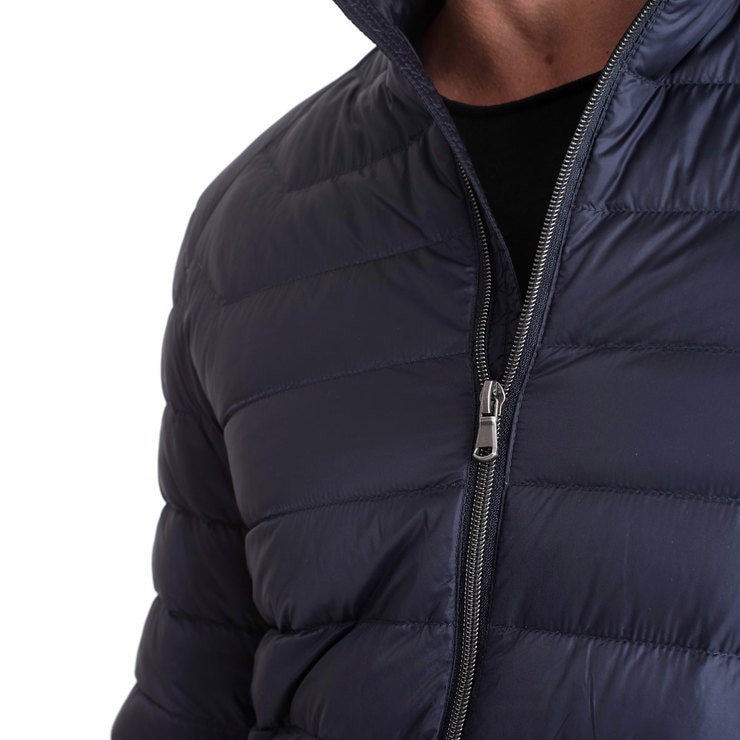 Harvey & Jones Jack Men's Ultra Lightweight Down Jacket in Navy, Large