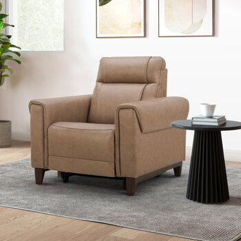 Aiden & Ivy Spencer Brown Leather Power Reclining Armchair