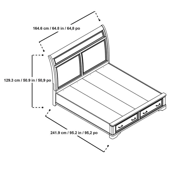 Universal Broadmoore Crosby King Bed Frame with 2 Drawers Costco UK