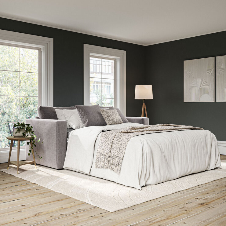 Oxford Grey Fabric Sofa Bed