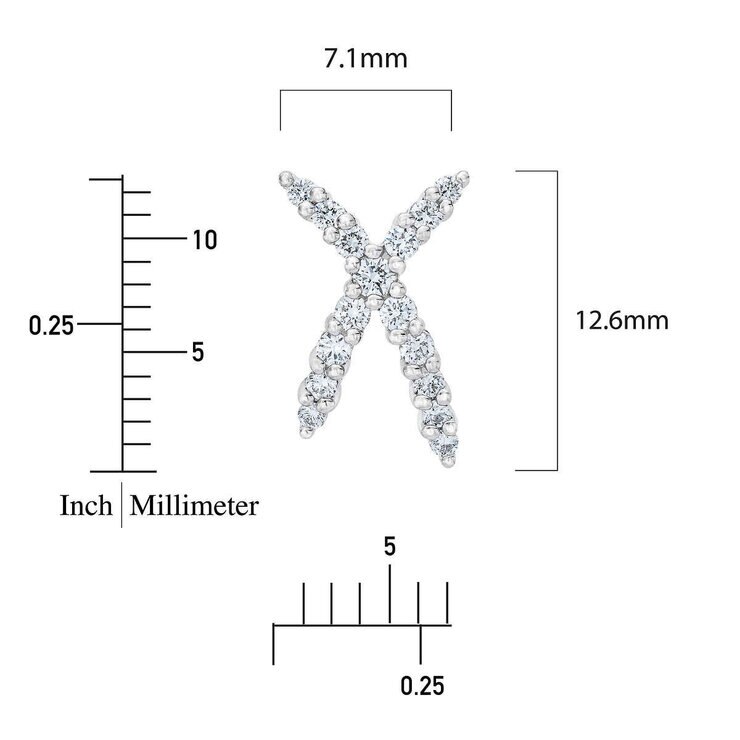 0.34ctw Round Brilliant Cut Diamond X-Shape Earring, 14ct White Gold 0.34ctw Round Brilliant Cut Diamond X-Shape Earring, 14ct White Gold