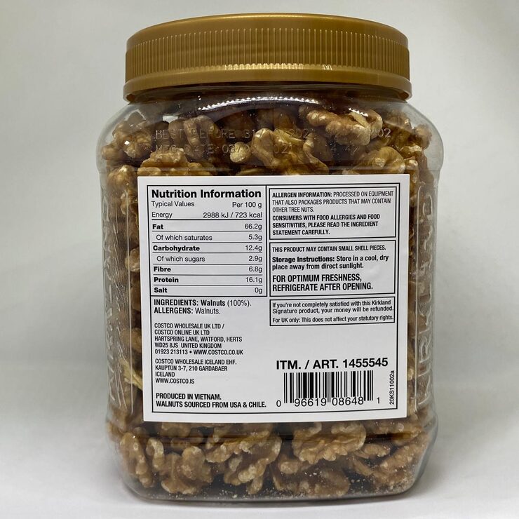 Kirkland Signature HandShelled Snacking Walnuts, 708g Costco UK