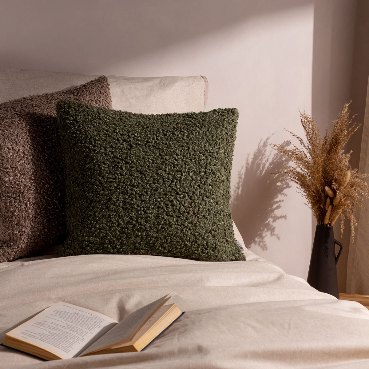 Furn Cabu Reversible Boucle Cushion 2 Pack in 5 colours, 45 x 45 cm