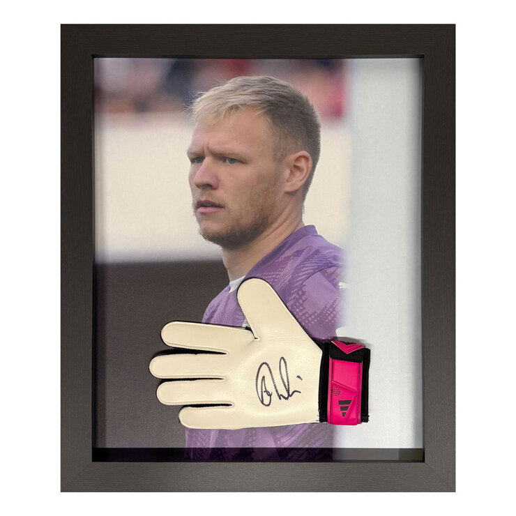 Aaron Ramsdale Signed Framed Goalkeeper Glove Aaron Ramsdale Signed Framed Goalkeeper Glove