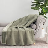 Berkshire Textured Chenille Throw in Green, 152 x 178 cm