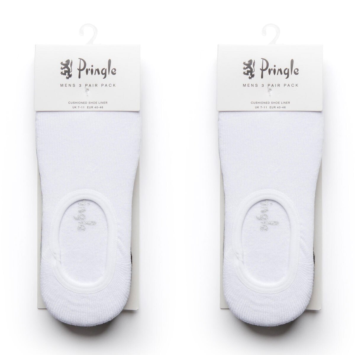 Pringle Men's 2 x 3 Pack Cushioned Invisible Socks in 3 Colours and