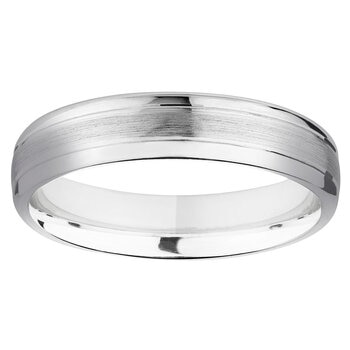 5.0mm Luxury Court Wedding Ring, Satin & Polished Platinum