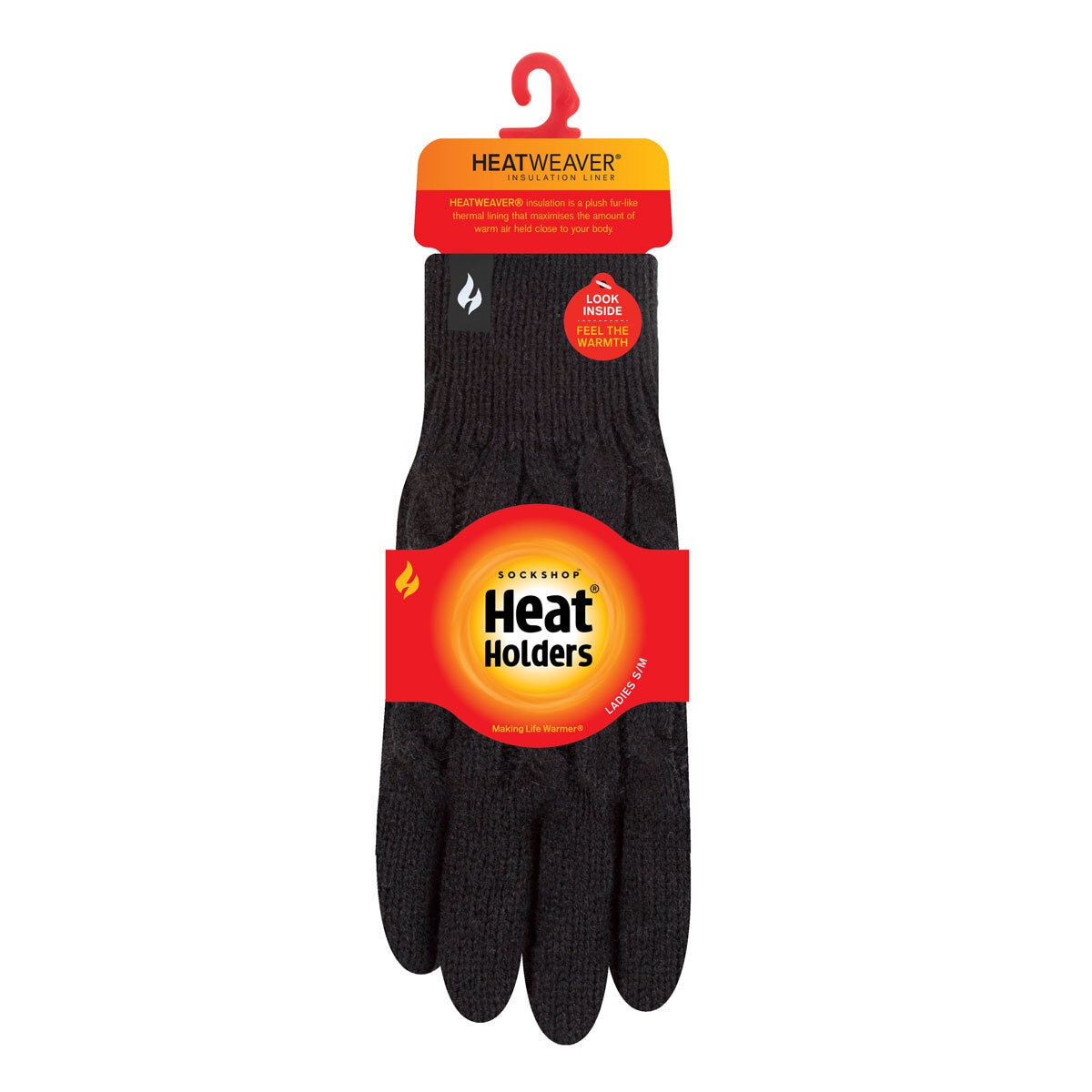 Heat Holders Ladies Original Thermal Gloves 2 Pack in Black, Small/Medium