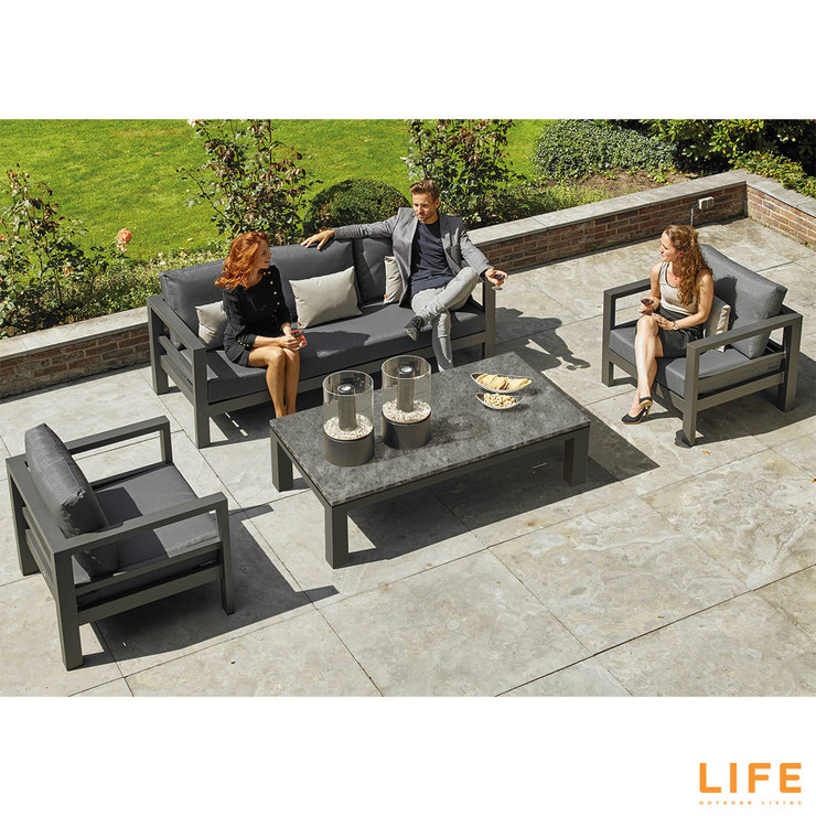 Life Outdoor Living Lava 4 Piece Patio, Garden Furniture Set With Coffee Table