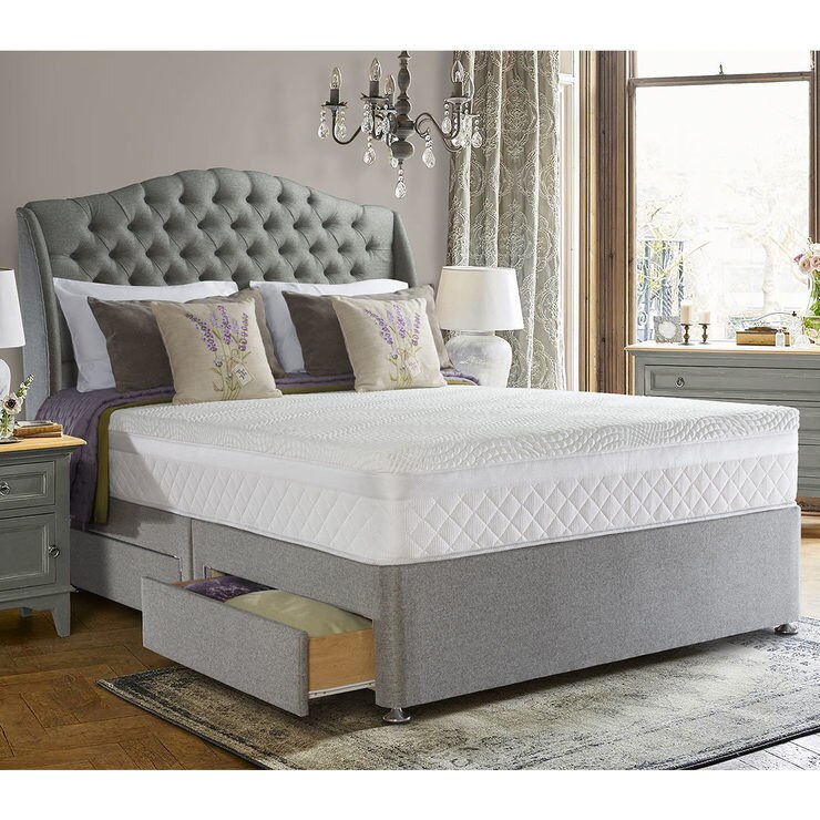 Sealy Richmond Pebble Grey Fabric Full Height Headboard in 3 Sizes Costco UK