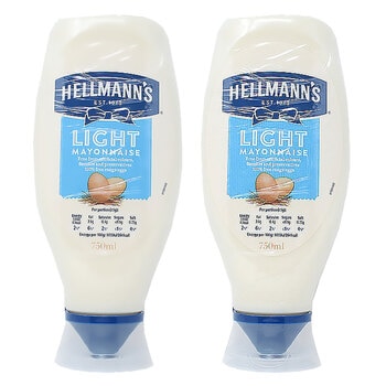 Hellmann's Light Squeezy Mayonnaise, 2 x 750ml