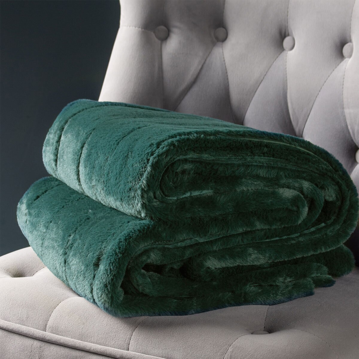 Empress Emerald Faux Fur Throw, 140 x 200 cm Costco UK