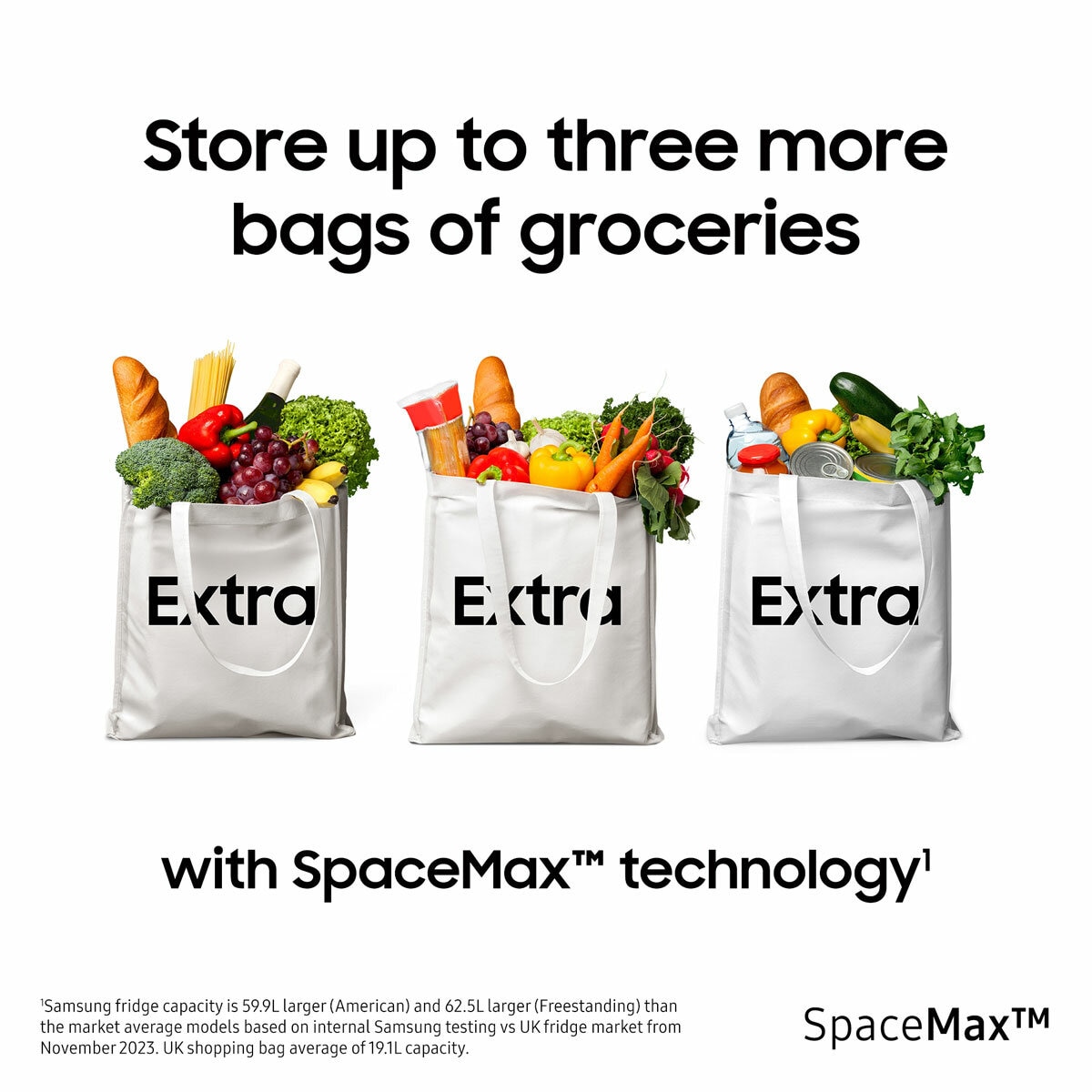 Samsung Series 6, SpaceMax RS70F64KETEU 640L Side by Side Fridge Freezer, E Rated in Silver