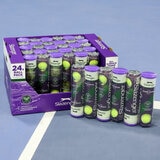 Lifestyle image of the box of 24 tennis balls