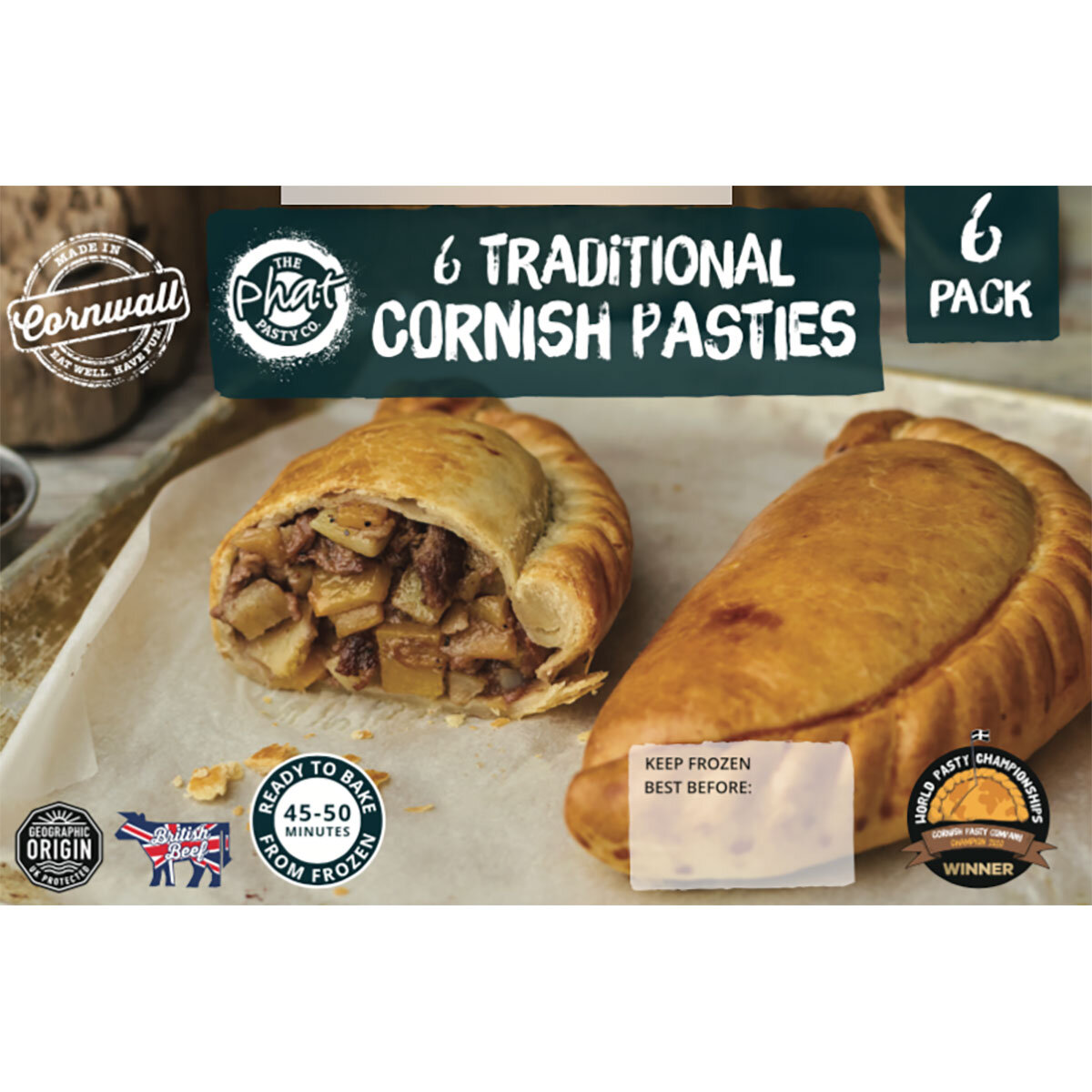 Box of Traditional Hand Crimped Cornish Pasties