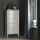 Bentley Designs Whitby Scandi Oak & Soft Grey 5 Drawer Chest of Drawers