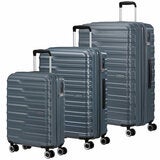 American Tourister 3pc Luggage Set Spinner Case In Storm Blue