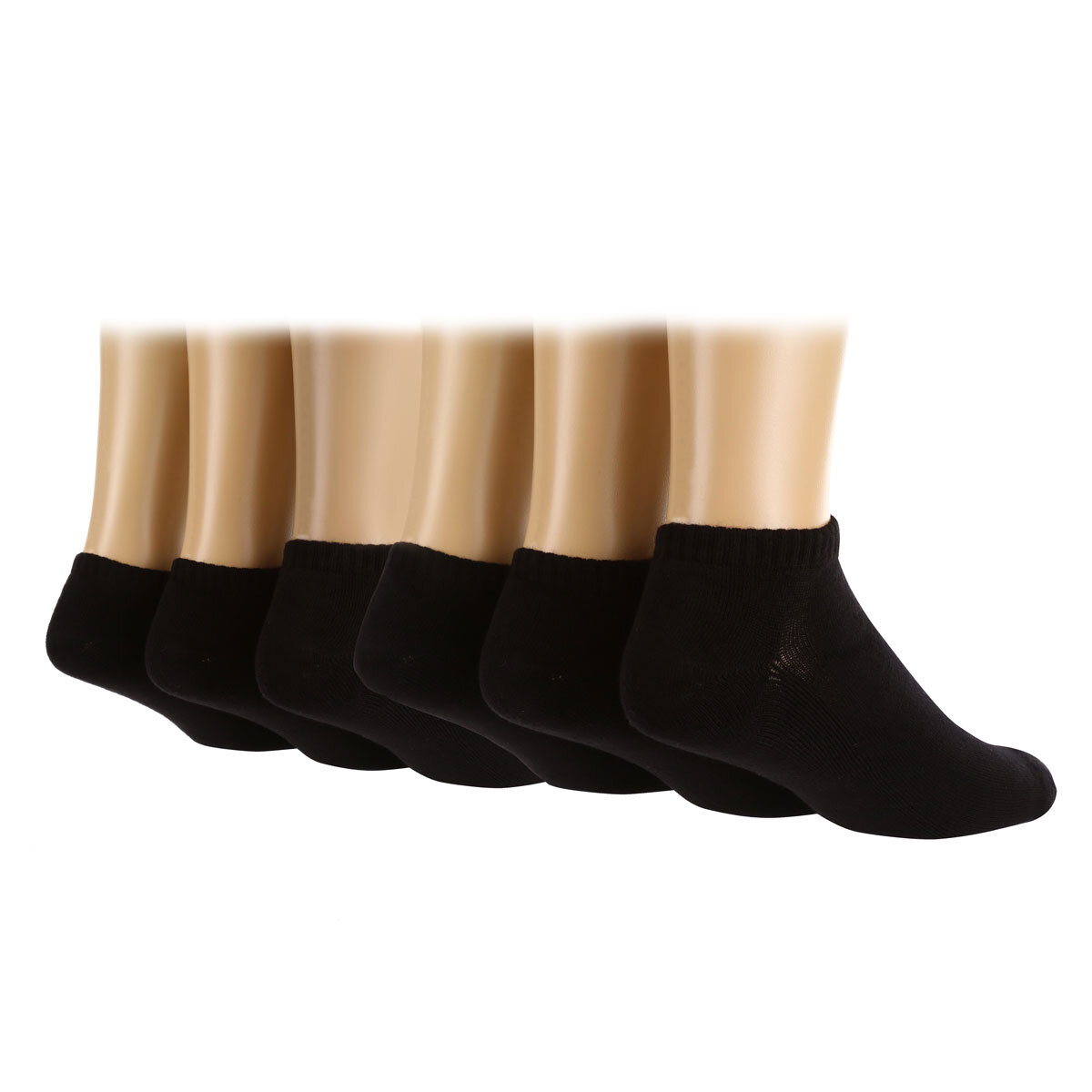 Glenmuir Men's 2 x 3 Pack Bamboo Cushioned Trainer Socks in Black, Size 7-11