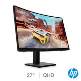 HP X27qc, 27 Inch QHD Curved Monitor, 32h02aa