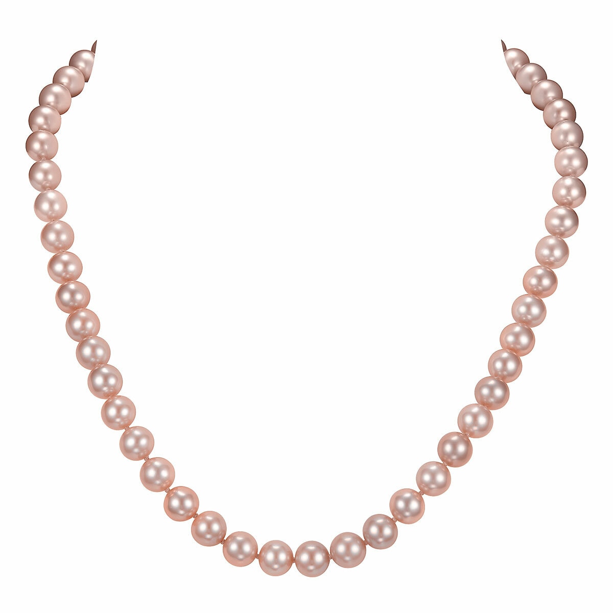 8-8.5mm Cultured Freshwater Pink Pearl Necklace, 18ct Rose Gold