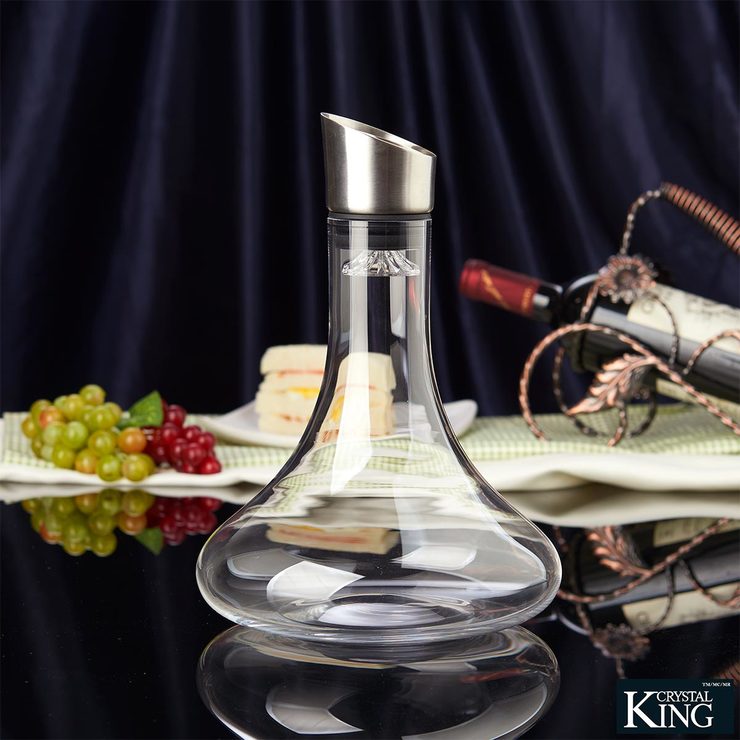 Crystalline Wine Decanter with Stainless Steel Aerator Costco UK