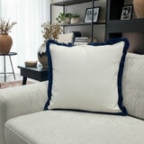 Malini Hugo Fringed Feather Fill Cushion in 2 Colours, 56 x 56 cm