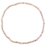 5-5.5mm Cultured Freshwater Pink Pearl Necklace, 14ct Yellow Gold 5-5.5mm Cultured Freshwater Pink Pearl Necklace, 14ct Yellow Gold