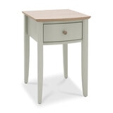 Bentley Designs Whitby Scandi Oak & Soft Grey One Drawer Nightstand, 2 Pack