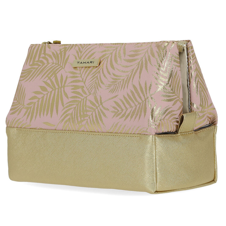 Tahari Cosmetic Bag with 3 Sections in Gold Tahari Cosmetic Bag with 3 Sections in Gold