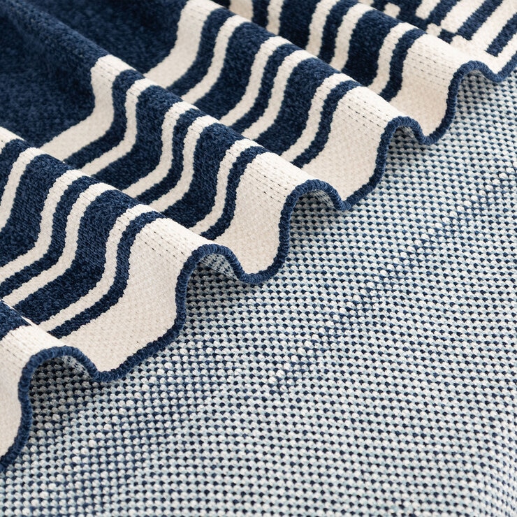Berkshire Blue Striped Chenille Throw, 152 x 178 cm
