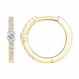 0.20ctw Round Brilliant Cut Diamond Hoop Earrings, 14ct Yellow Gold 0.20ctw Round Brilliant Cut Diamond Hoop Earrings, 14ct Yellow Gold