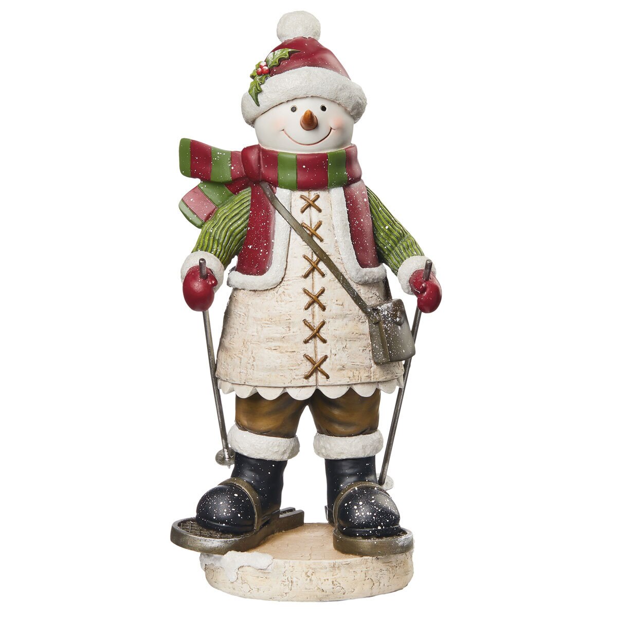 Rustic snowman set close up front