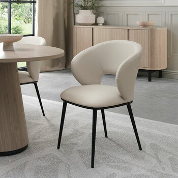 Bentley Designs Luca Beige Faux Leather Dining Chair, 2 Pack Bentley Designs Luca Beige Faux Leather Dining Chair, 2 Pack