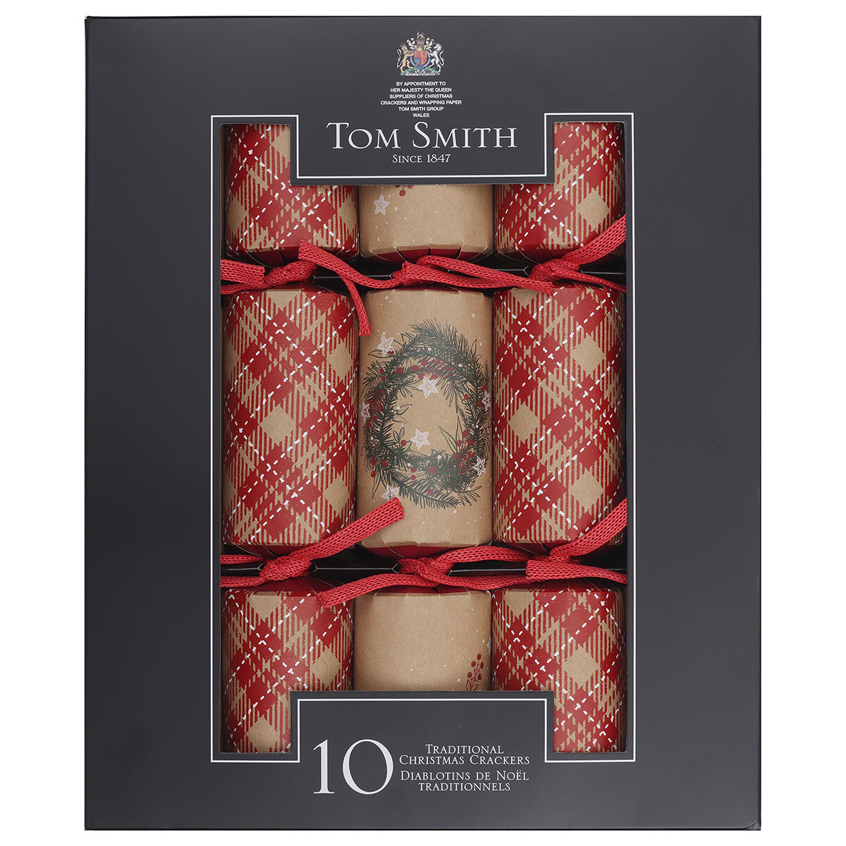 Buy Tom Smith Swarovski Crackers in Red or Silver Pack of 10 Included Image at Costco.co.uk