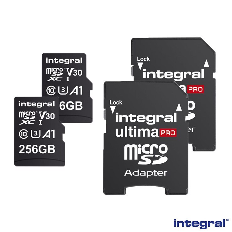Integral 256GB Micro SD Card, 2 Pack, MicroSDXC UHS1 U3 CL10 V30 A1