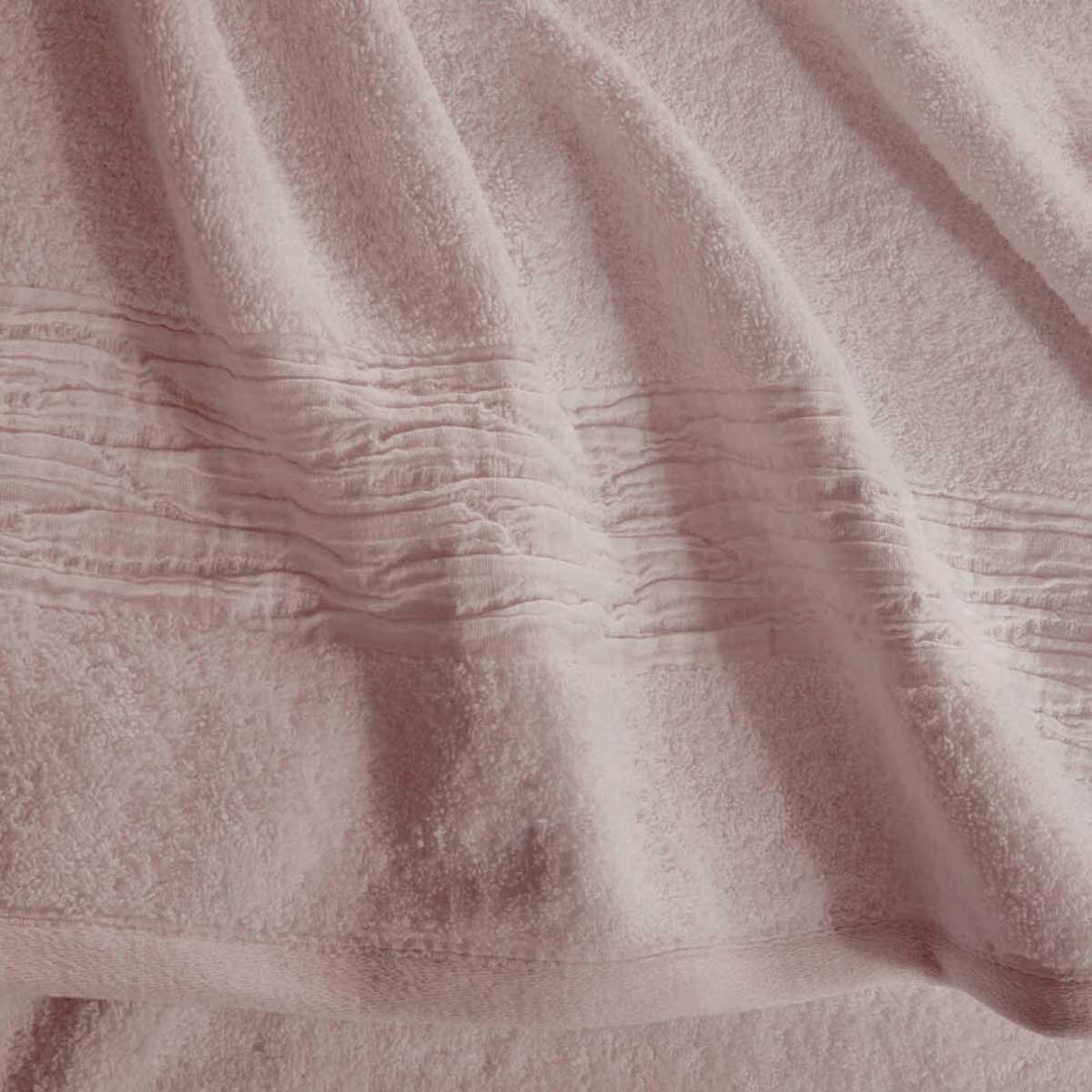 Lazy Linen 4 Piece Hand & Bath Towel Bundle in Pink 