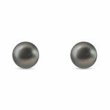 9-9.5mm Cultured Tahitian Pearl Stud Earrings, 14ct White Gold
