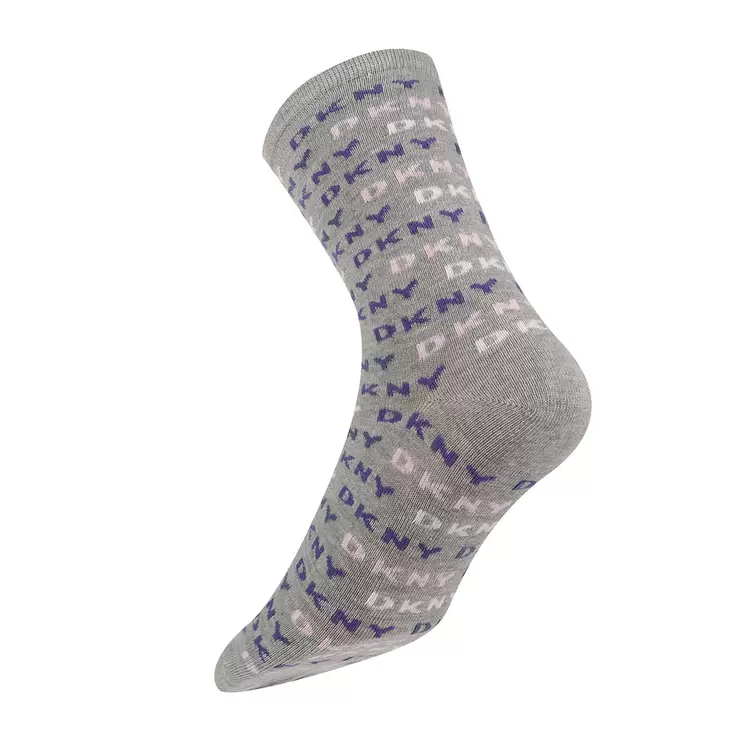 DKNY Women's Patterned Socks, 6 Pack in Blue