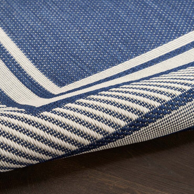 Nourison Horizon Border Navy Indoor Outdoor Rug, in 2 Sizes