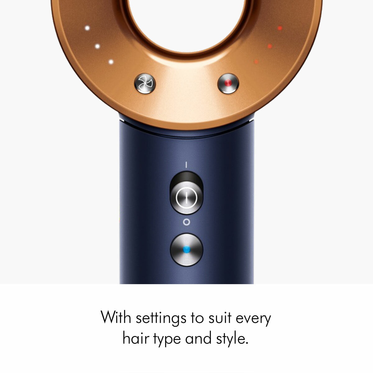 Close up of Dyson Supersonic Hair Dryer's controls